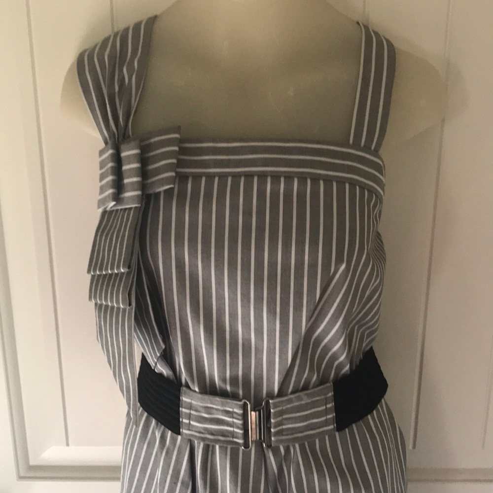 Bcbgeneration Gray Striped Asymmetrical Dress - image 2